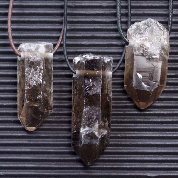 Crystal Reiki Master Jewelry - Smoky Quartz Natural Point Pendants